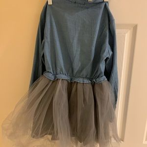 Girls denim and tulle dress